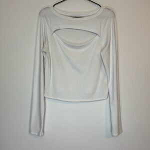 Aritzia Wilfred Free White Crop Long Sleeve L